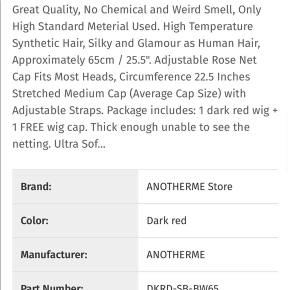 25” Dark Red Wine Long Heat Resistant Fiber Wig with Bangs - Picture 12 of 16